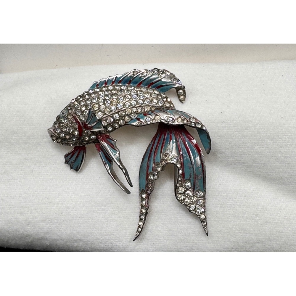 Marcel Boucher Enamel Rhinestone "Paradise Fish" Brooch rare collectible